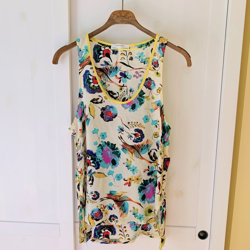 Multicolor Tropical Print Tank Top/Cami
